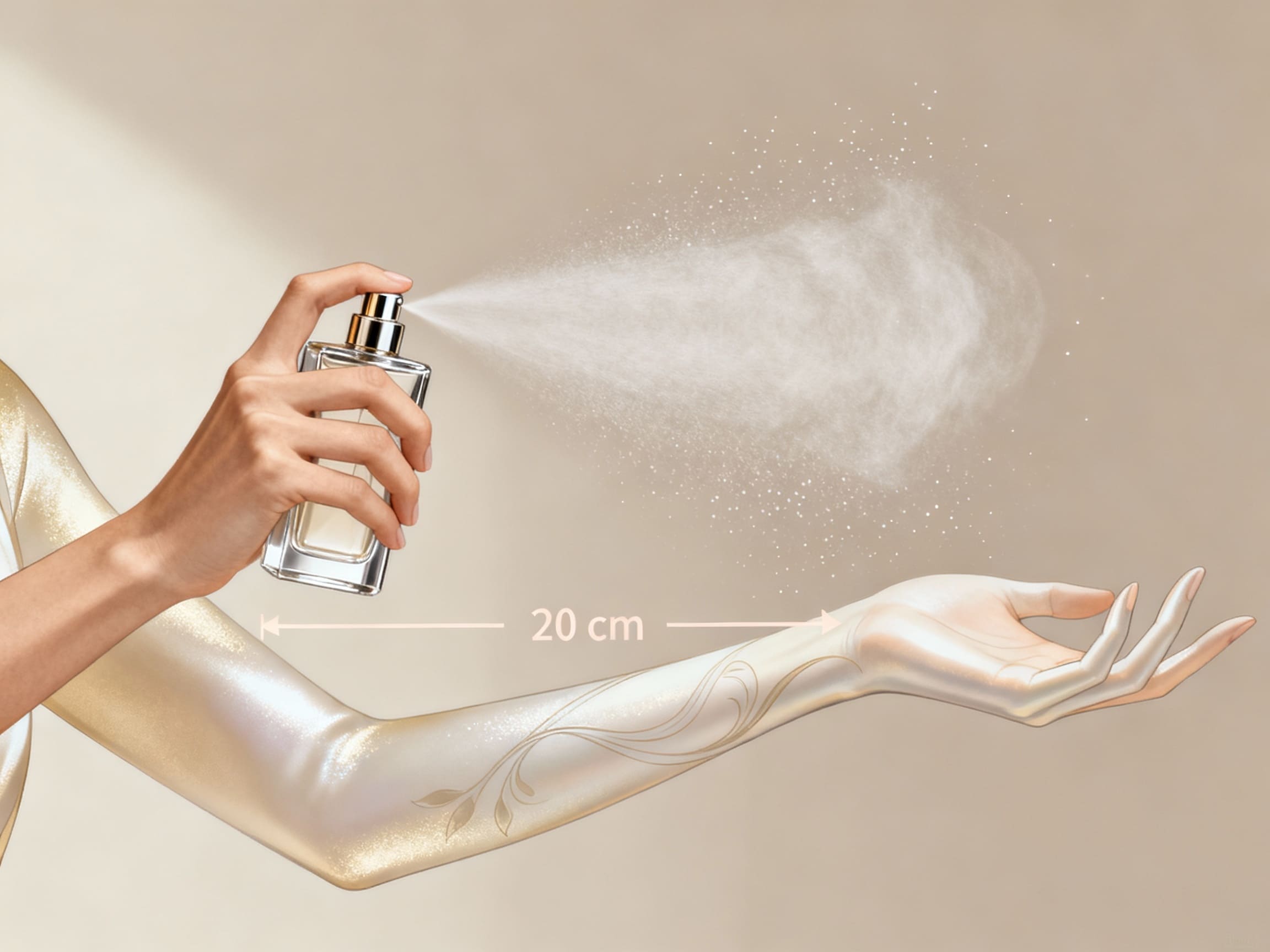Slide A regra dos 20 centímetros: distância ideal para borrifar perfume
